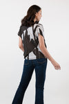 NORWICH Draped Front Top (Brown Printed)