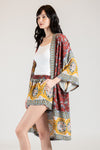 PACA Three-Piece Kimono Set (Mustard Multi)