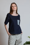 ROTHCHILD Top with Pocket (NAVY)
