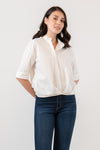VEGA Pleated Hem Top (Off White)