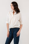 VEGA Pleated Hem Top (Off White)