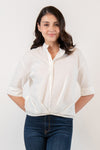 VEGA Pleated Hem Top (White)