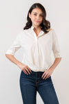 VEGA Pleated Hem Top (Off White)