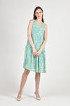 WANDA Drop Waist Chiffon Dress (Green)