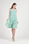 WANDA Drop Waist Chiffon Dress (Green)