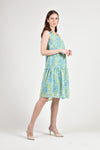 WANDA Drop Waist Chiffon Dress (Green)