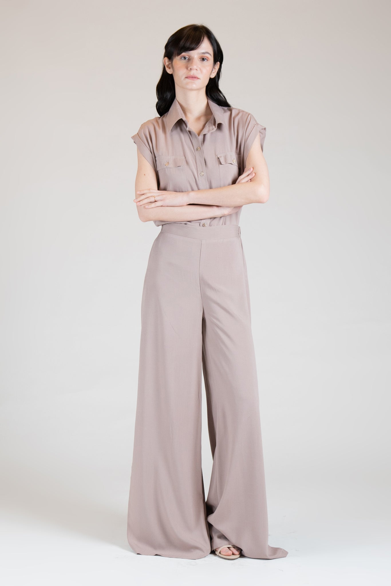 ZETTE Slit Pants (TAUPE)