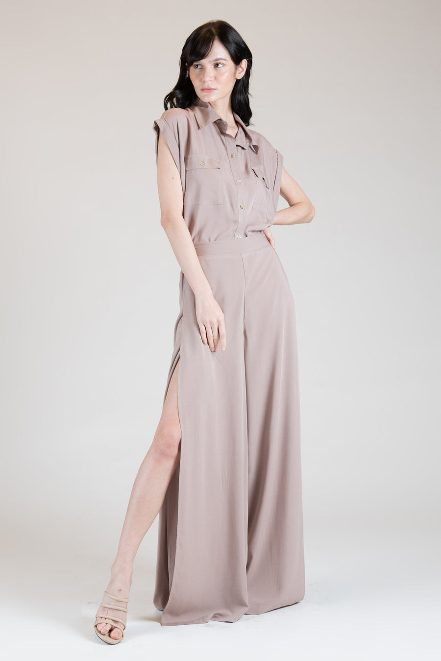ZETTE Slit Pants (TAUPE)