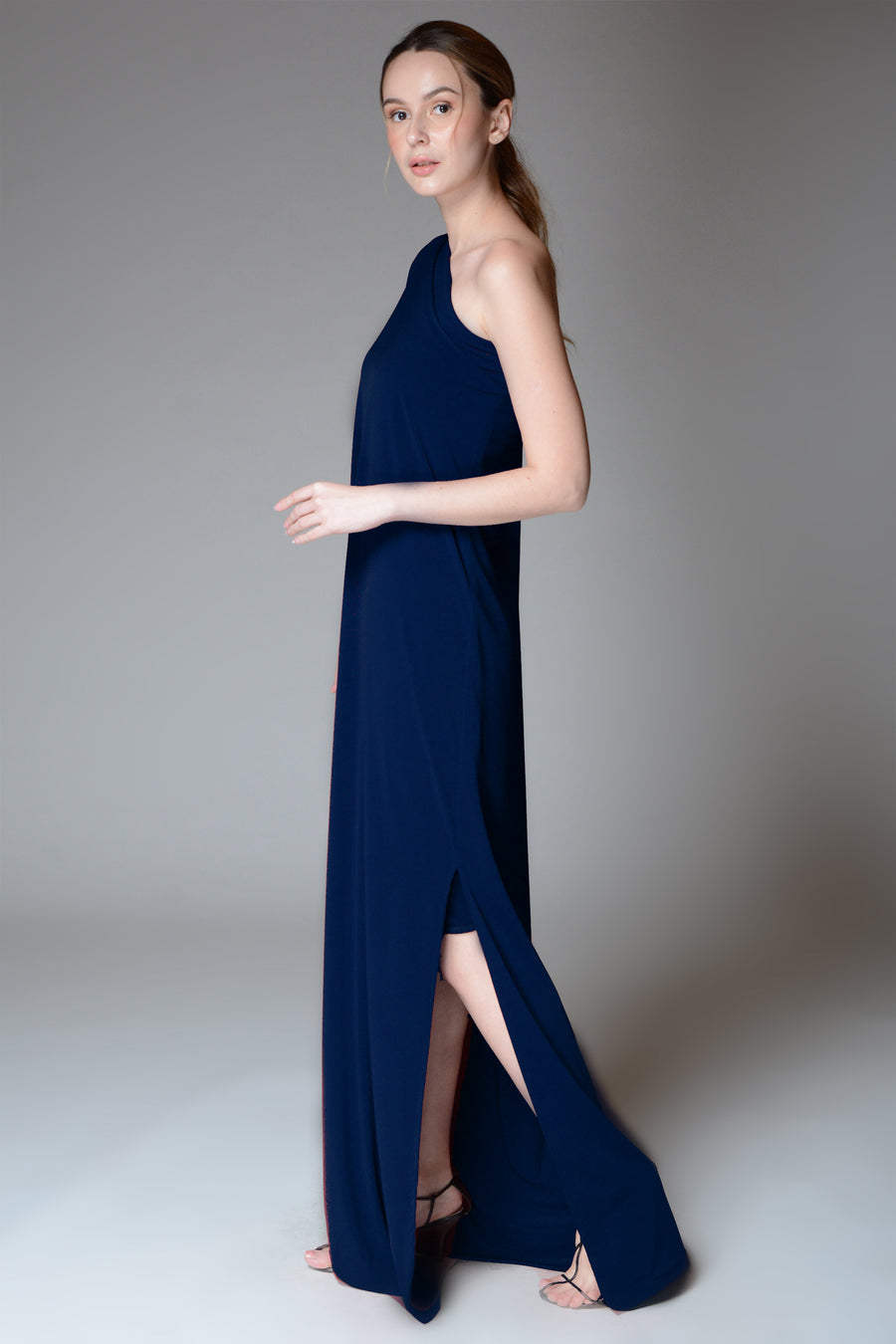 ASTRID Asymmetrical Dolman Gown (Navy)
