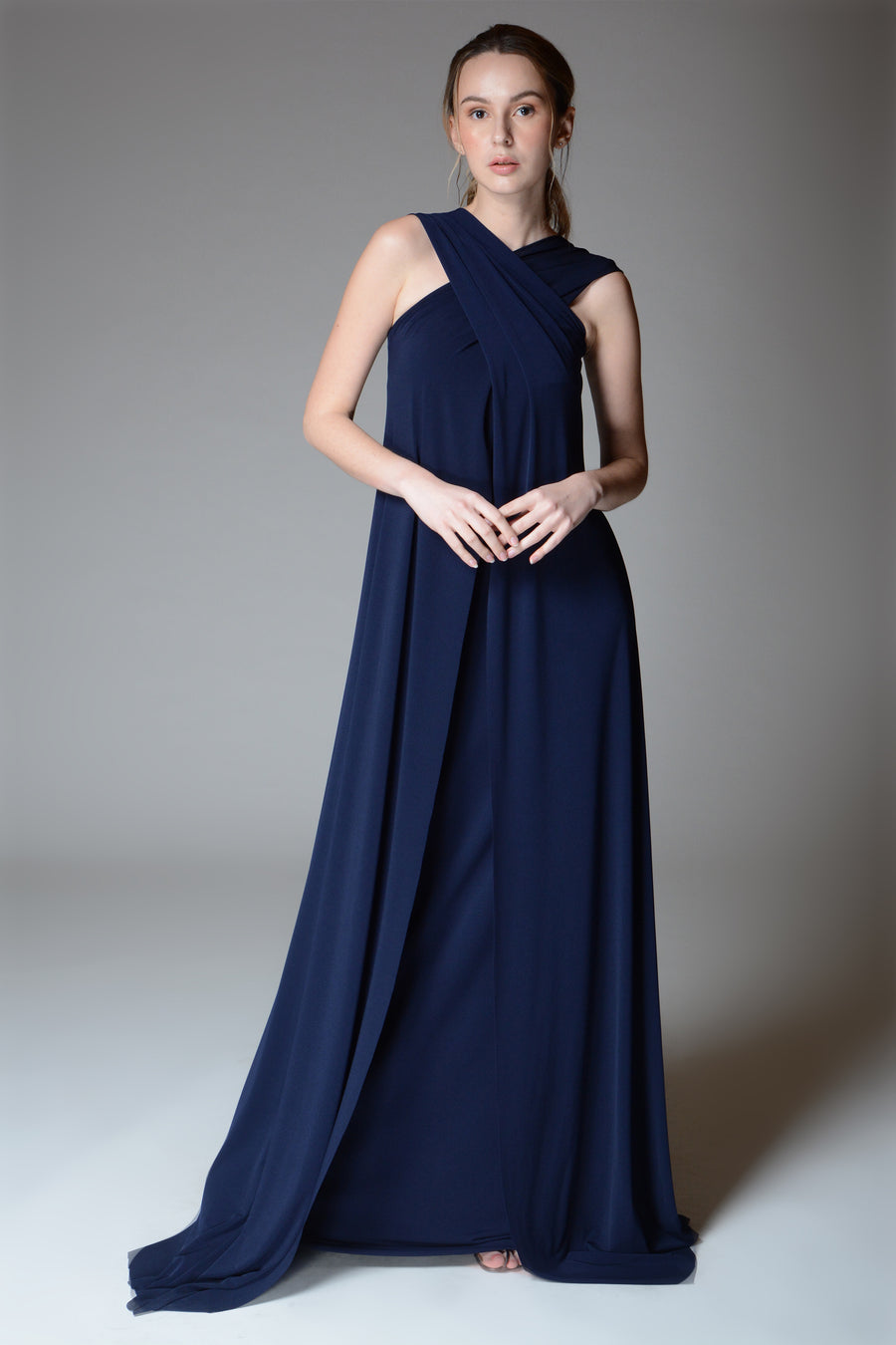 BLANCHE Halter Neckline Gown (Navy)