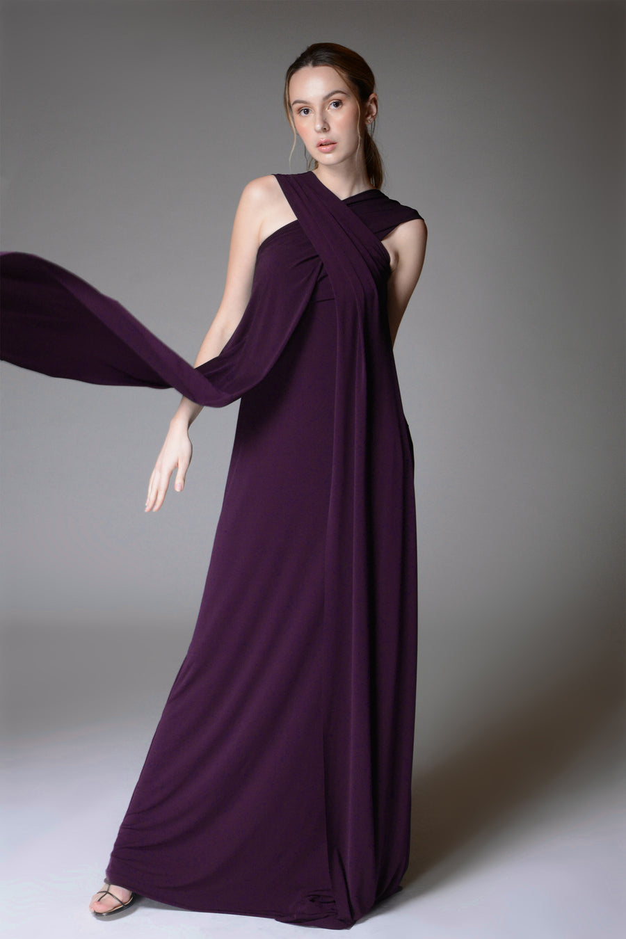 BLANCHE Halter Neckline Gown (Plum)