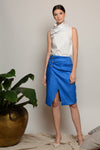 CAYMAN Faux Overlap Linen Skirt