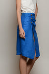 CAYMAN Faux Overlap Linen Skirt