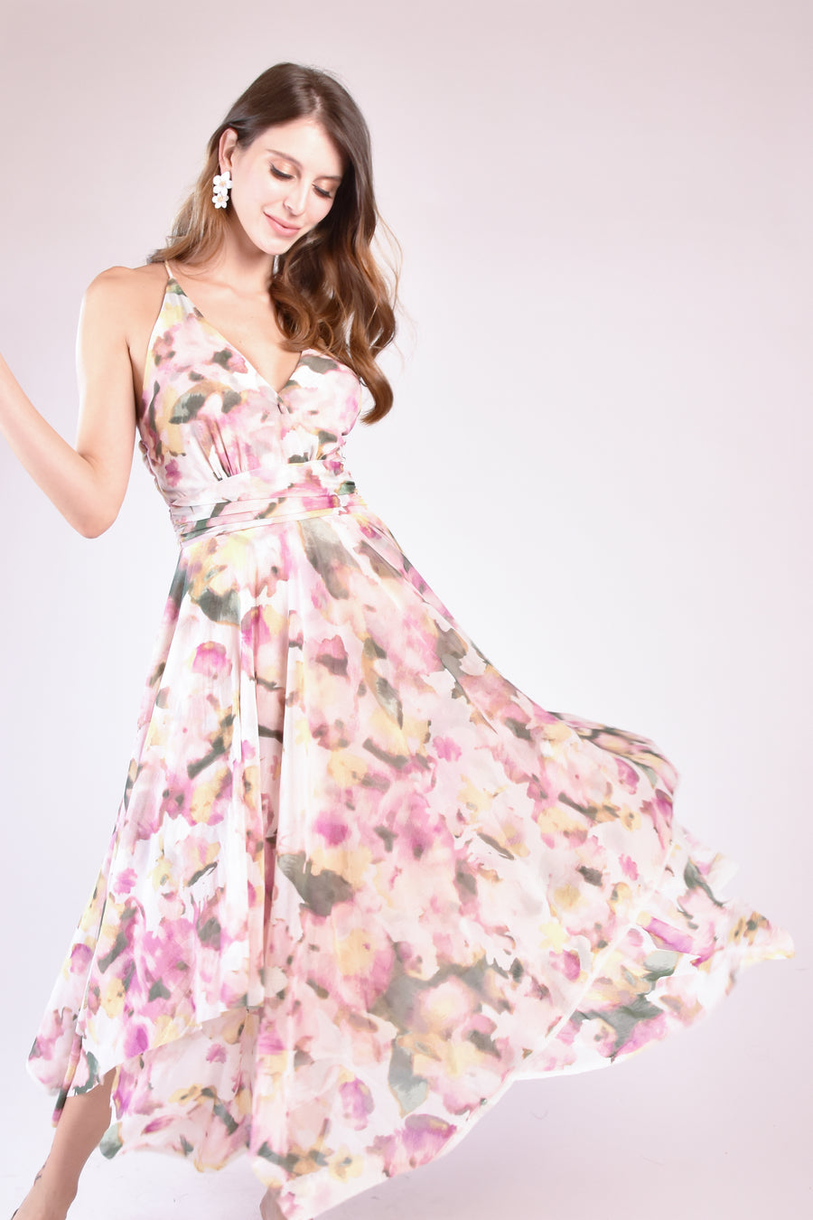 CELINE Hanky Hem Dress (Painterly Floral)