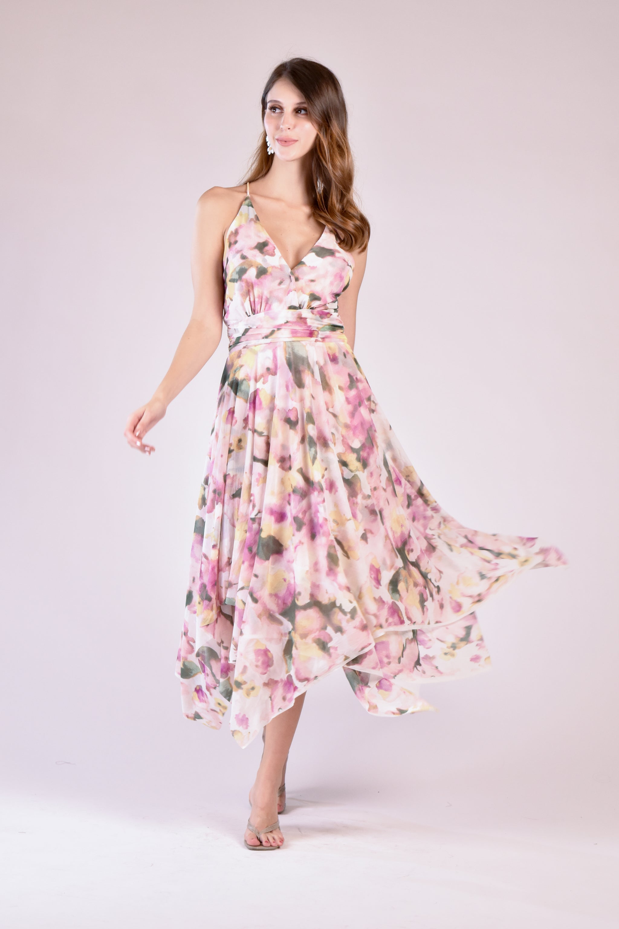 CELINE Hanky Hem Dress (Painterly Floral)