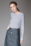 EHAKO Striped Pullover (White)