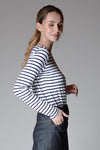 EHAKO Striped Pullover (White)