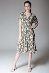 FINSBURY Button Loop Dress (Retro Print)