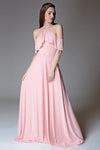GISELA Draped Shoulder Gown (Blush)