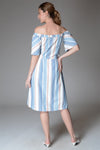 JASMIN Off-Shoulder Button Down Dress