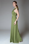 MARGOT Draped Strap Gown (Chartreuse)