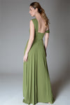 MARGOT Draped Strap Gown (Chartreuse)