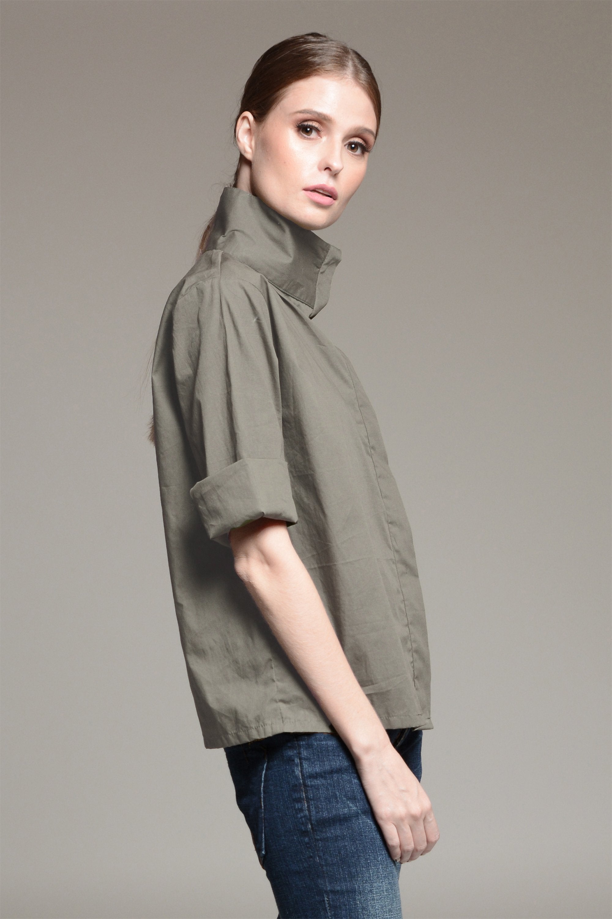 OLENNA High Collar Top