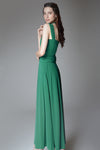 OLYMPIA Multistrap Gown with Belt (Green)
