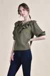 DEFOE Peasant Top (Olive)