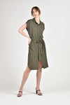 SADIE Button Down Dress (Army Green)