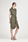 SADIE Button Down Dress (Army Green)