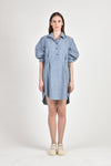 NEVILL Shirtdress with Pleat Detail (Chambray)