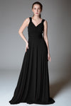 SABINE Ruched Waist Gown (Black)