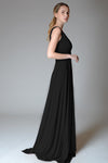 SABINE Ruched Waist Gown (Black)