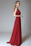SABINE Ruched Waist Gown (Wine)
