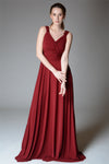 SABINE Ruched Waist Gown (Wine)