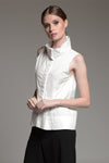 SHIREEN Sleeveless High Collar Top (OFF-WHITE)