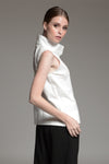SHIREEN Sleeveless High Collar Top (OFF-WHITE)