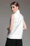 SHIREEN Sleeveless High Collar Top (OFF-WHITE)