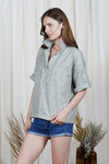 SILVA Oversized Top (Green Linen)