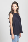 TEAROSE Ruffle Back Top (Navy)