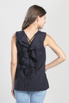 TEAROSE Ruffle Back Top (Navy)