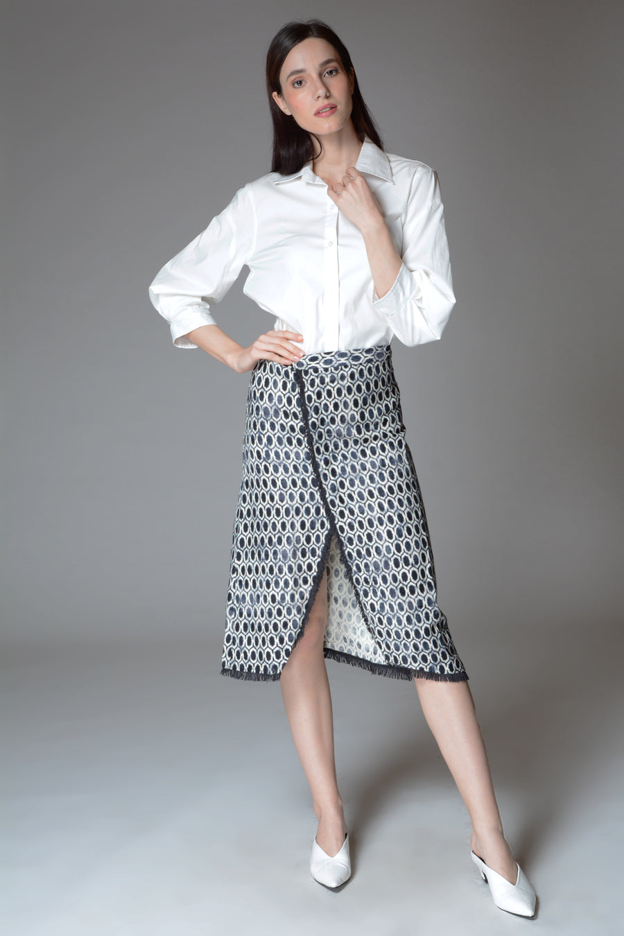 YURI Faux Overlap Skirt